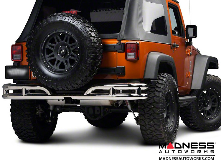 Jeep Wrangler JK Double Tube Bumper Rear Stainless Steel MADNESS